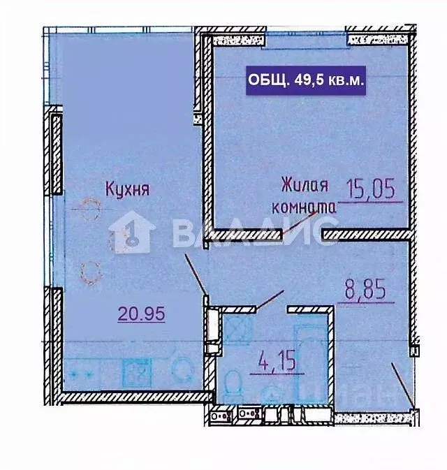 2-к кв. Краснодарский край, Новороссийск ул. Видова, 100 (49.5 м) - Фото 1