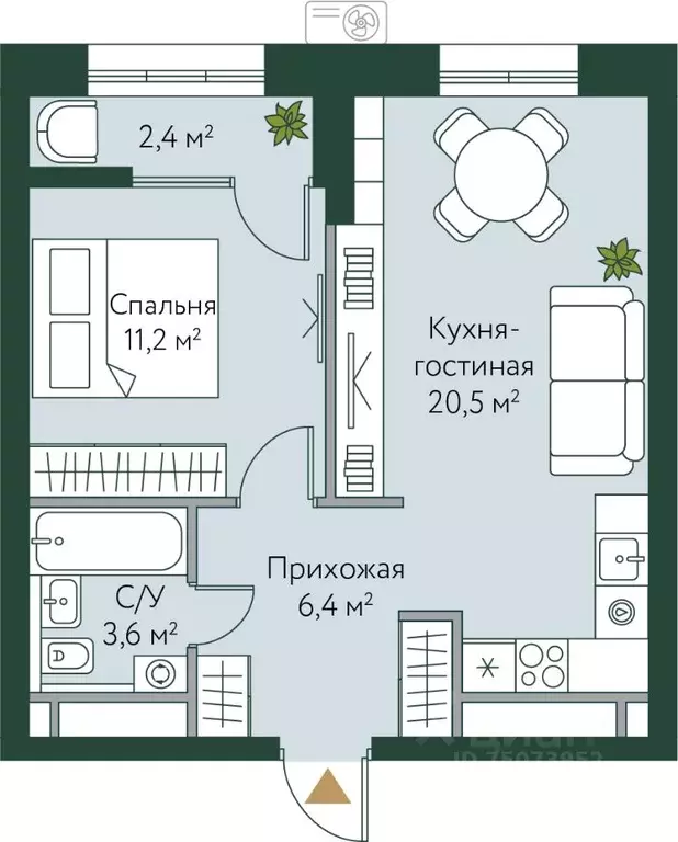 1-к кв. Волгоградская область, Волгоград Новосибирская ул., 74с1 (44.1 ... - Фото 0