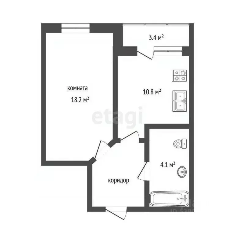 1-к кв. Ростовская область, Ростов-на-Дону ул. Берберовская, 9с2 (40.8 ... - Фото 2