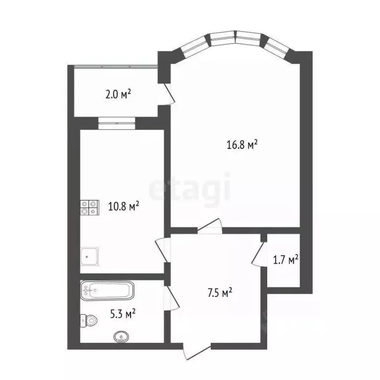 1-к кв. Тюменская область, Тюмень Тюменский-1 мкр, ул. Николая ... - Фото 2