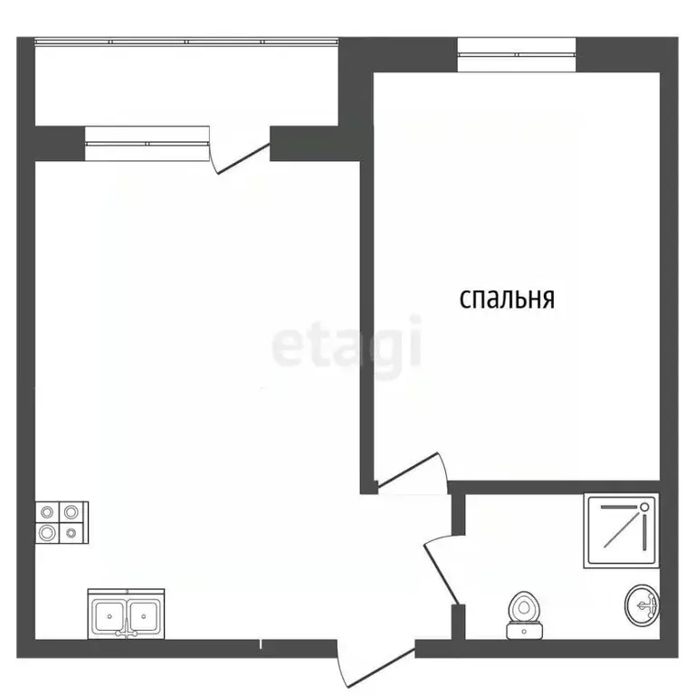 1-к кв. Самарская область, Самара ул. Николая Баженова, 2А (40.1 м) - Фото 2