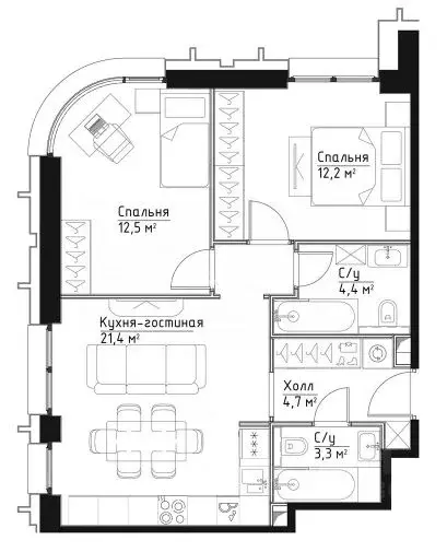 3-к кв. Москва Дубининская ул., 59Б (58.0 м) - Фото 1