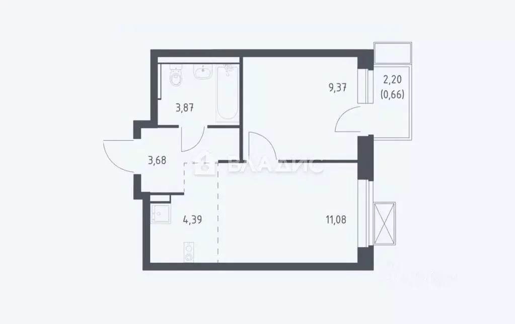 2-к кв. Московская область, Ленинский городской округ, Мисайлово пгт, ... - Фото 2