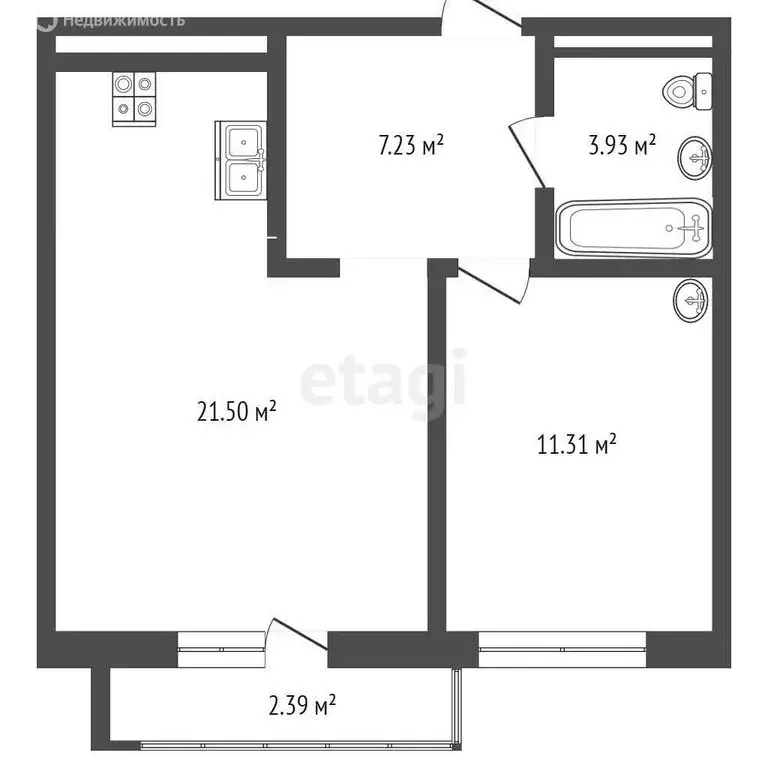 1-комнатная квартира: микрорайон Рощино, улица Александра Федоровича, ... - Фото 1