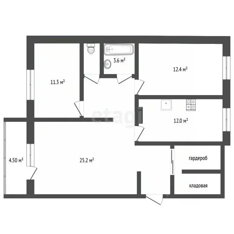 3-к кв. Тюменская область, Тюмень Солнечный проезд, 22 (85.0 м) - Фото 2