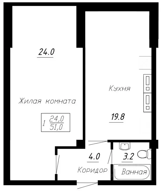 1-к кв. Ставропольский край, Ессентуки  (51.0 м) - Фото 0