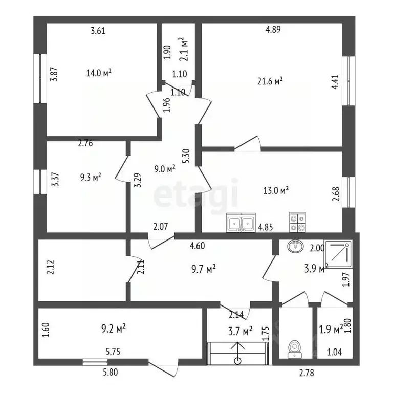 3-к кв. Ханты-Мансийский АО, Ханты-Мансийск ул. Никифорова, 16 (69.0 ... - Фото 2
