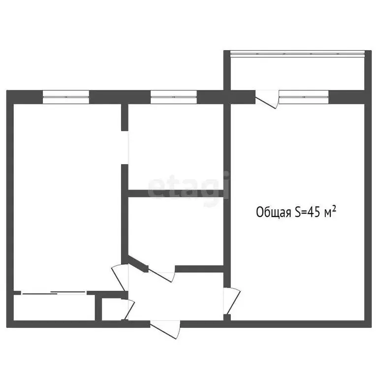 2-комнатная квартира: Кемерово, улица Александрова, 12А (45 м) - Фото 0