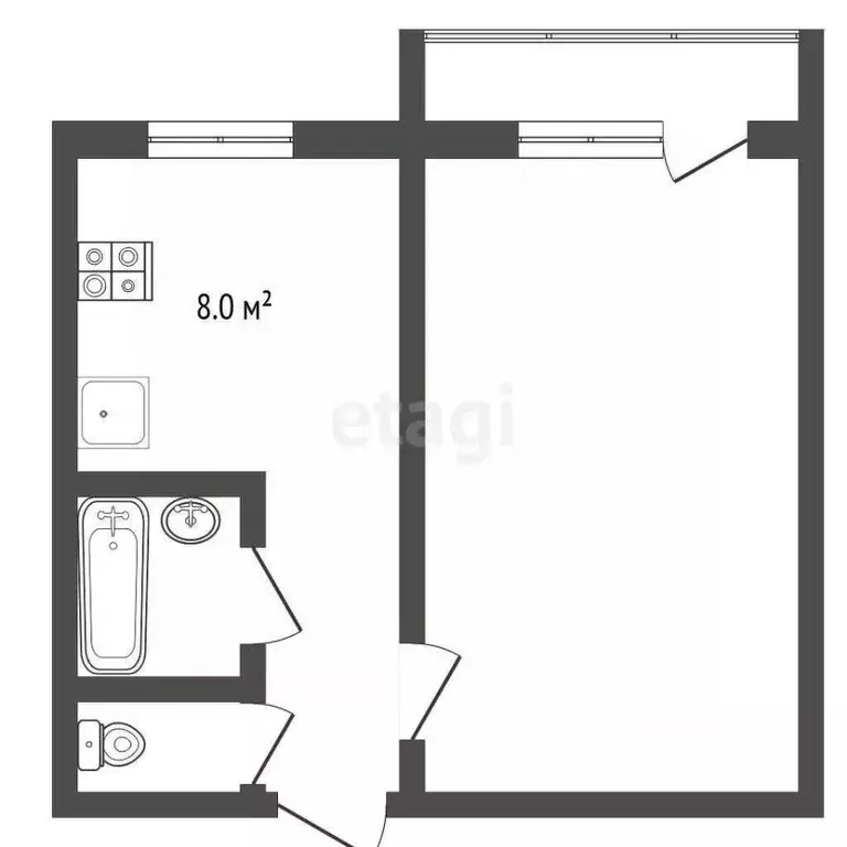 1-к кв. Костромская область, Кострома Речной просп., 23 (41.0 м) - Фото 1
