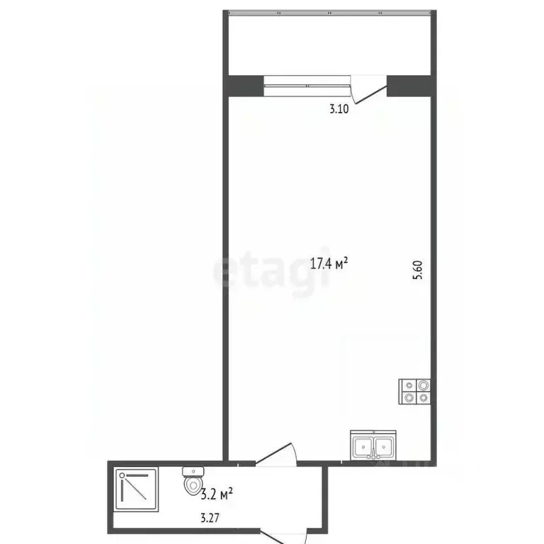 Комната Саха (Якутия), Якутск ул. Петра Алексеева, 3/1 (20.6 м) - Фото 1