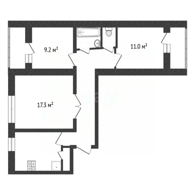 3-к кв. Калужская область, Обнинск просп. Маркса, 88 (59.9 м) - Фото 1