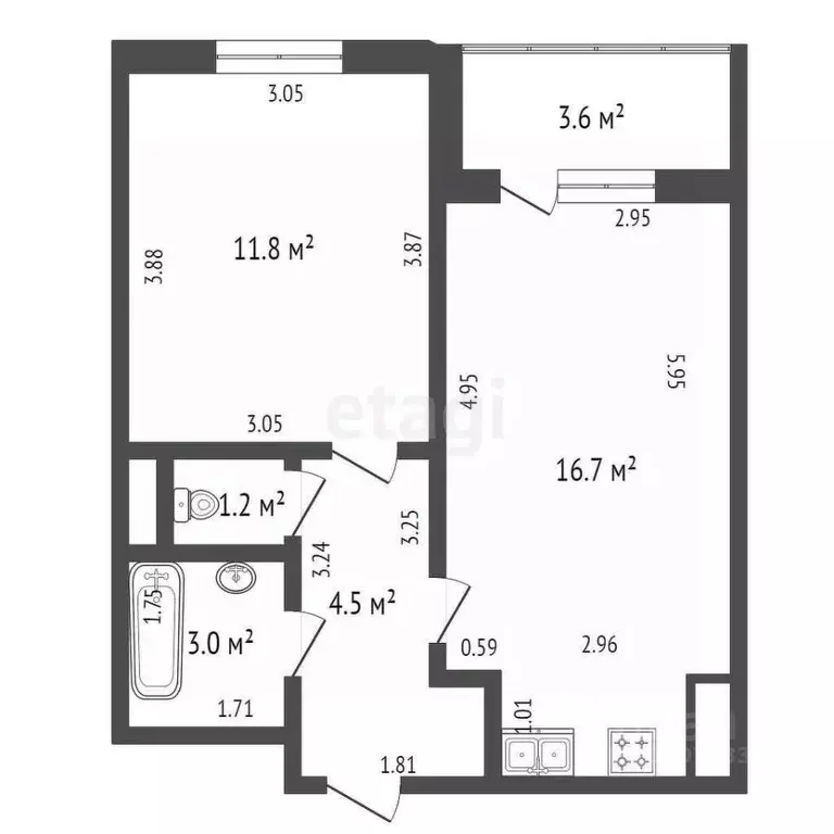 1-к кв. Санкт-Петербург ул. Меридианная, 6к1 (37.2 м) - Фото 1