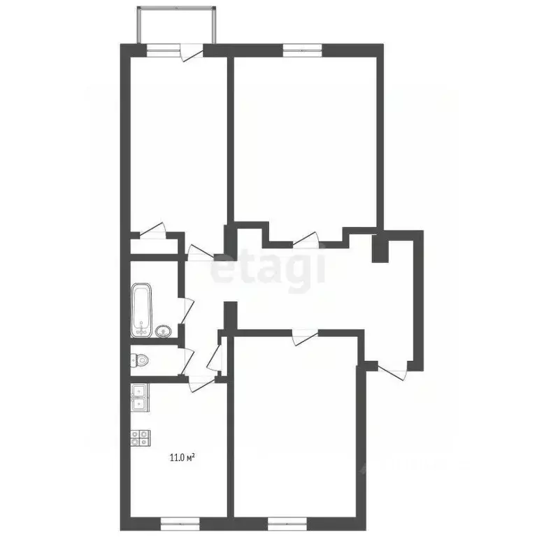 3-к кв. Ярославская область, Ярославль Рыбинская ул., 34 (85.0 м) - Фото 2