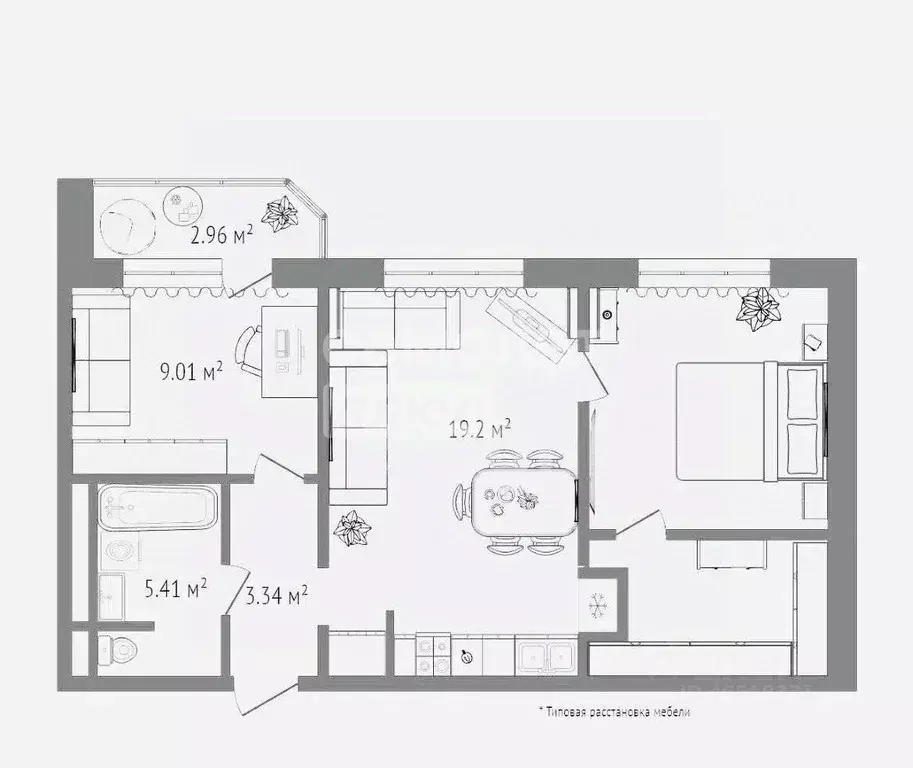 2-к кв. Тюменская область, Тюмень ул. Павла Шарова, 1к1 (60.0 м) - Фото 1