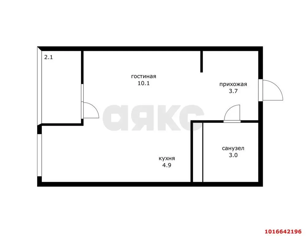 Квартира-студия: Краснодар, улица им. Мурата Ахеджака, 26 (22 м) - Фото 1