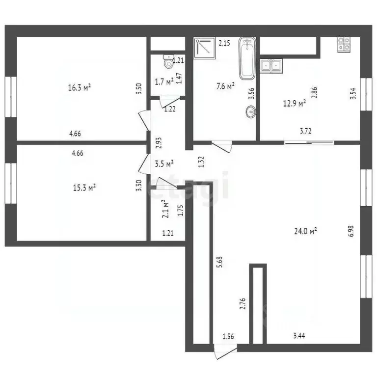 3-к кв. Тюменская область, Тюмень ул. Раушана Абдуллина, 3 (102.5 м) - Фото 1