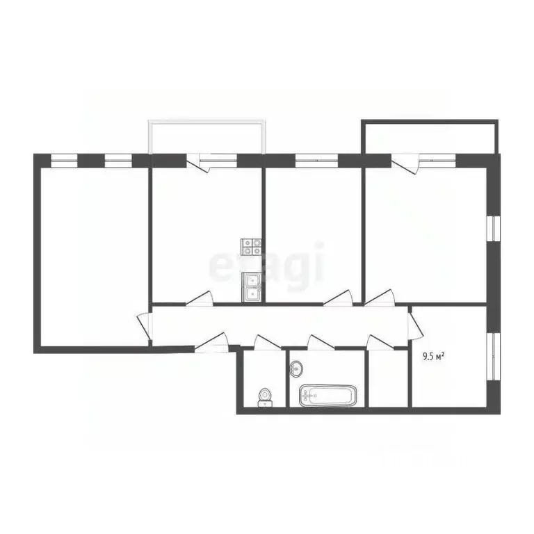 4-к кв. Московская область, Дмитров ДЗФС мкр, 22А (74.1 м) - Фото 2