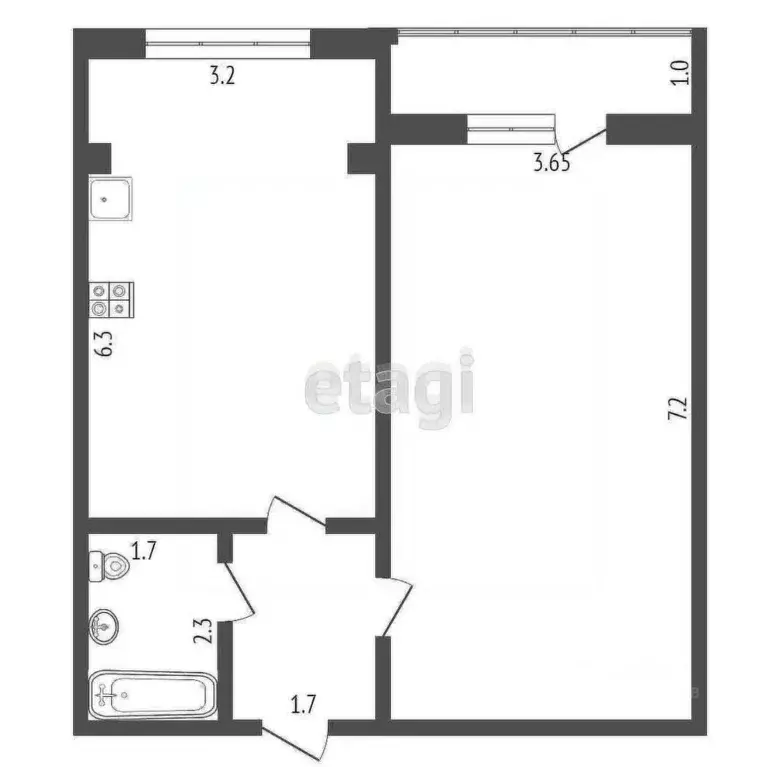 2-к кв. Дагестан, Махачкала ул. Мекегинская, 40 (58.0 м) - Фото 0
