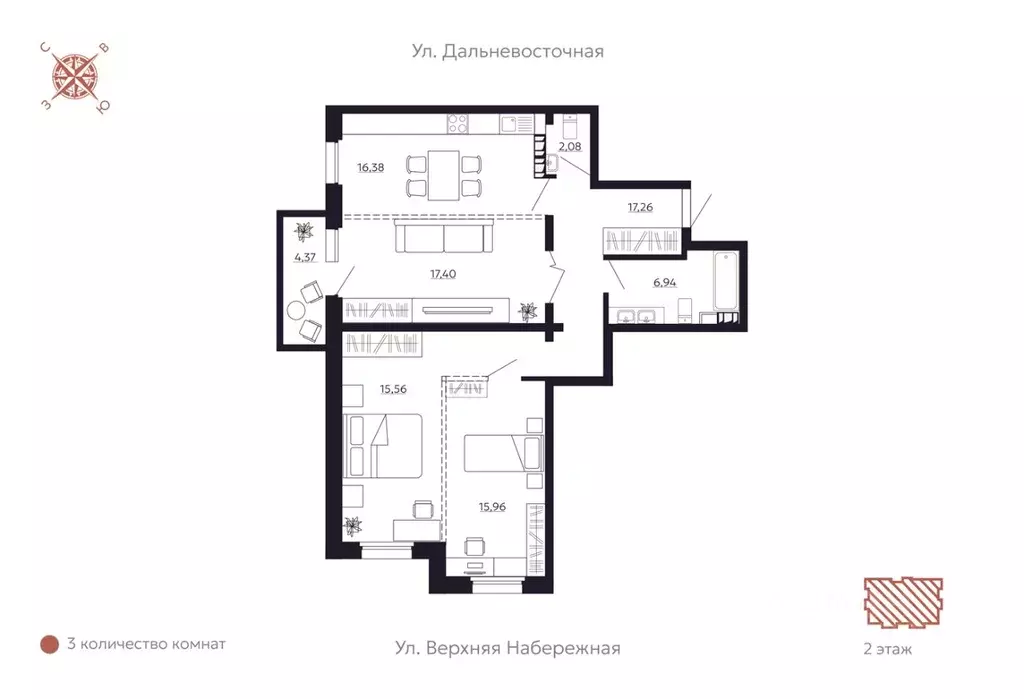 3-к кв. Иркутская область, Иркутск наб. Верхняя (92.89 м) - Фото 0