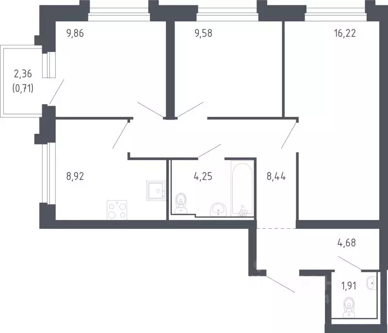 3-к кв. Сахалинская область, Корсаков Сердце Сахалина жилой комплекс ... - Фото 1