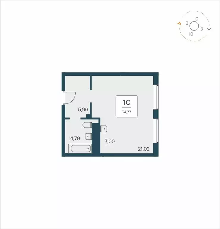 Квартира-студия: Новосибирск, Красный проспект, 180 (34.77 м) - Фото 0