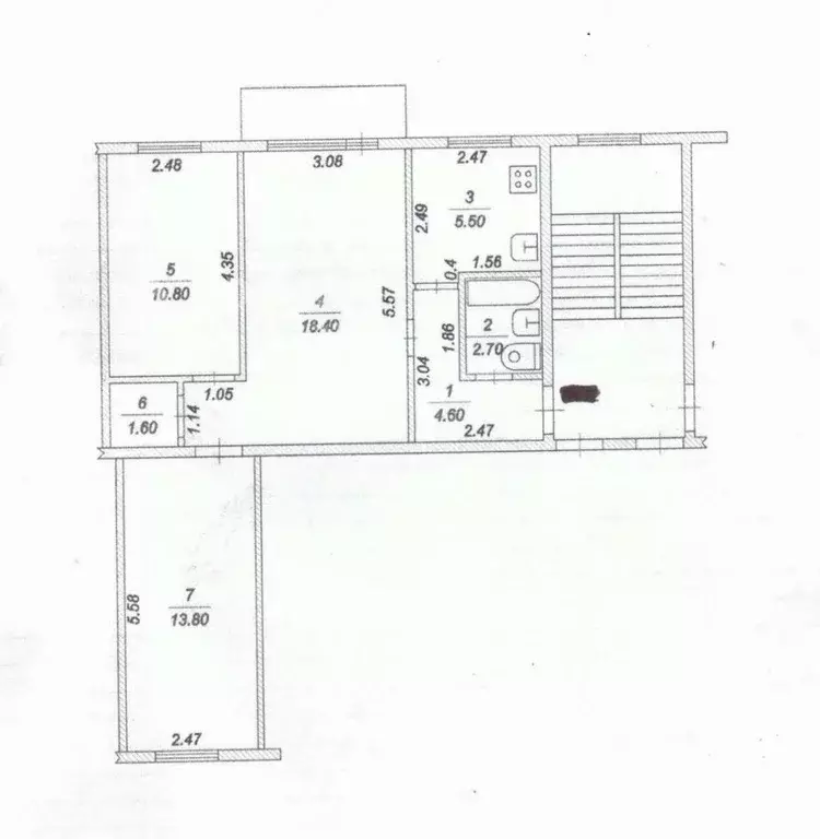 3-к кв. Чувашия, Шумерля Интернациональная ул., 12 (57.4 м) - Фото 2