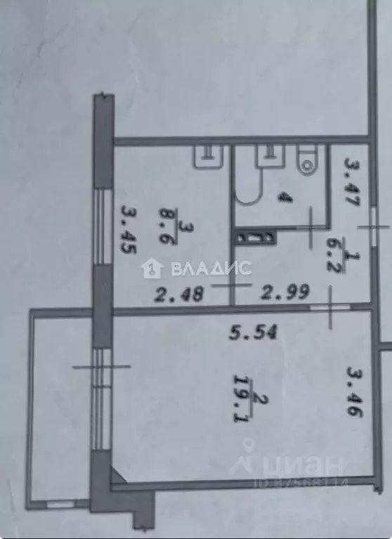 1-к кв. Новосибирская область, Новосибирск Хилокская ул., 1б (37.5 м) - Фото 1