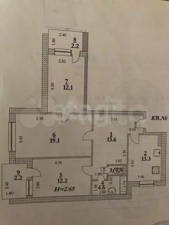 3-к. квартира, 80,2 м, 5/5 эт. - Фото 0