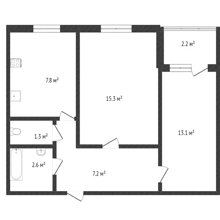 2-комнатная квартира: Саратов, Ново-Крекингский проезд, 8 (44 м) - Фото 1