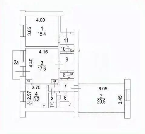3-к кв. Москва пер. Лялин, 23-29С1 (81.0 м) - Фото 2