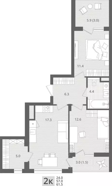 2-к кв. Калининградская область, Пионерский пос. Рыбное, Мо ре жилой ... - Фото 1