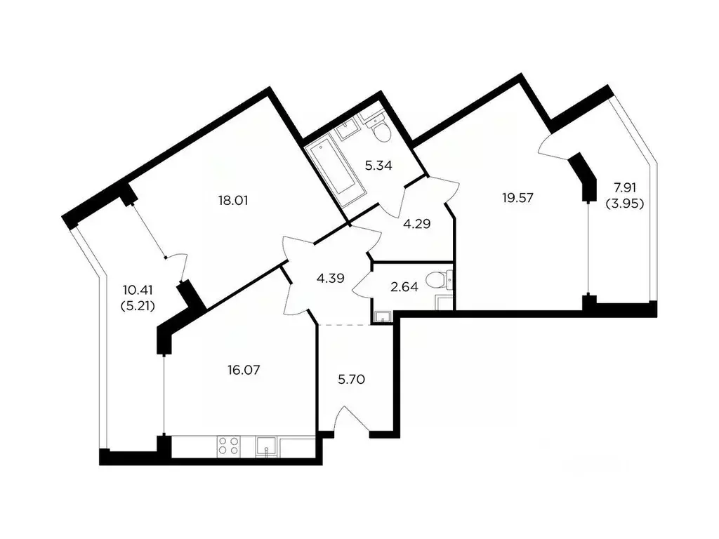 2-к кв. Москва ул. Виктора Маслова, 2 (85.17 м) - Фото 0