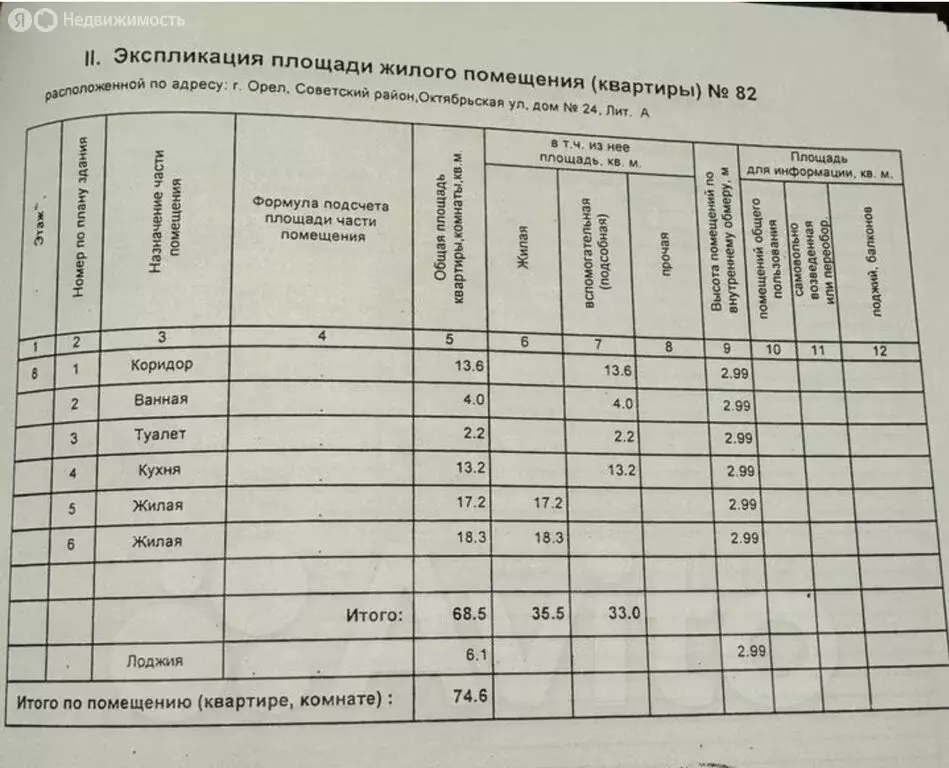 2-комнатная квартира: Орёл, Октябрьская улица, 24 (74 м) - Фото 1