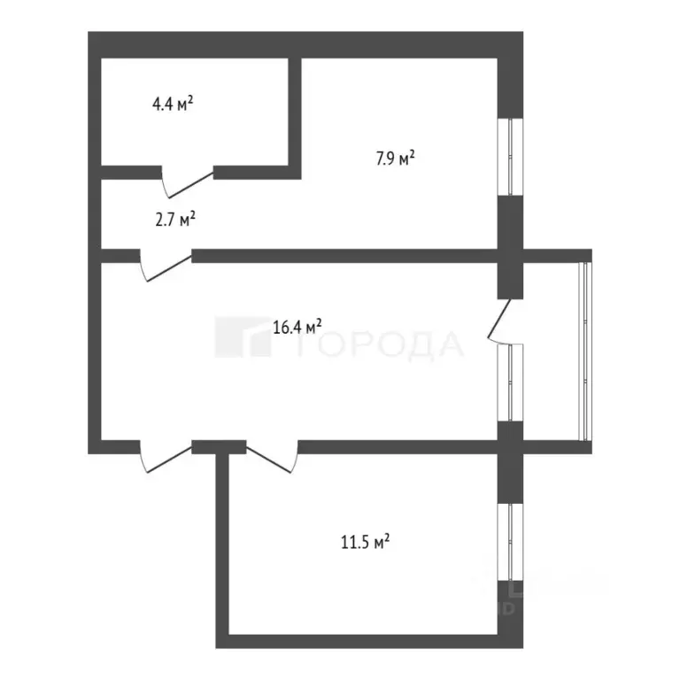 2-к кв. Кемеровская область, Осинники ул. Победы, 10 (42.0 м) - Фото 2