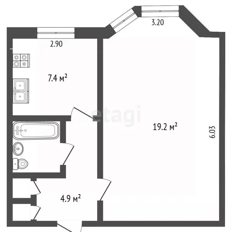 1-к кв. Ямало-Ненецкий АО, Новый Уренгой просп. Мира, 32 (37.6 м) - Фото 1