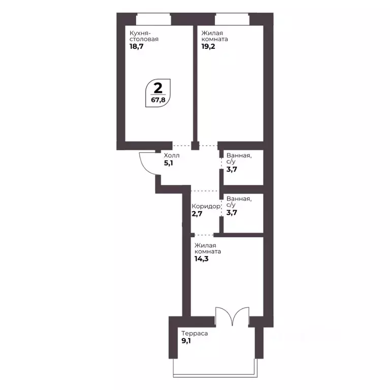 2-к кв. Челябинская область, Сосновский муниципальный округ, пос. ... - Фото 1