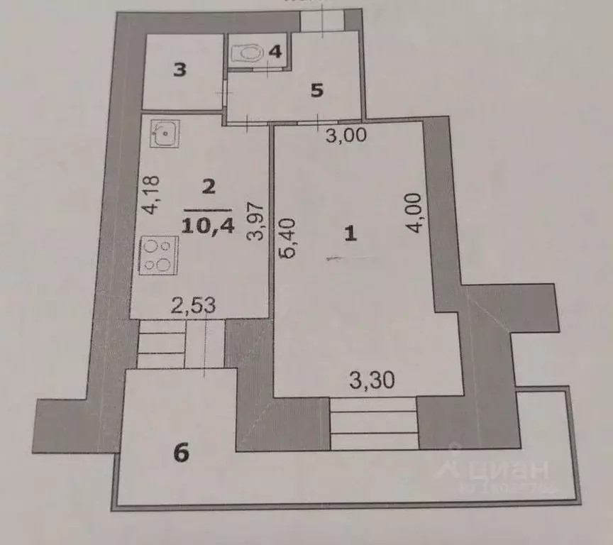 1-к кв. Белгородская область, Белгород ул. Костюкова, 36а (37.5 м) - Фото 2
