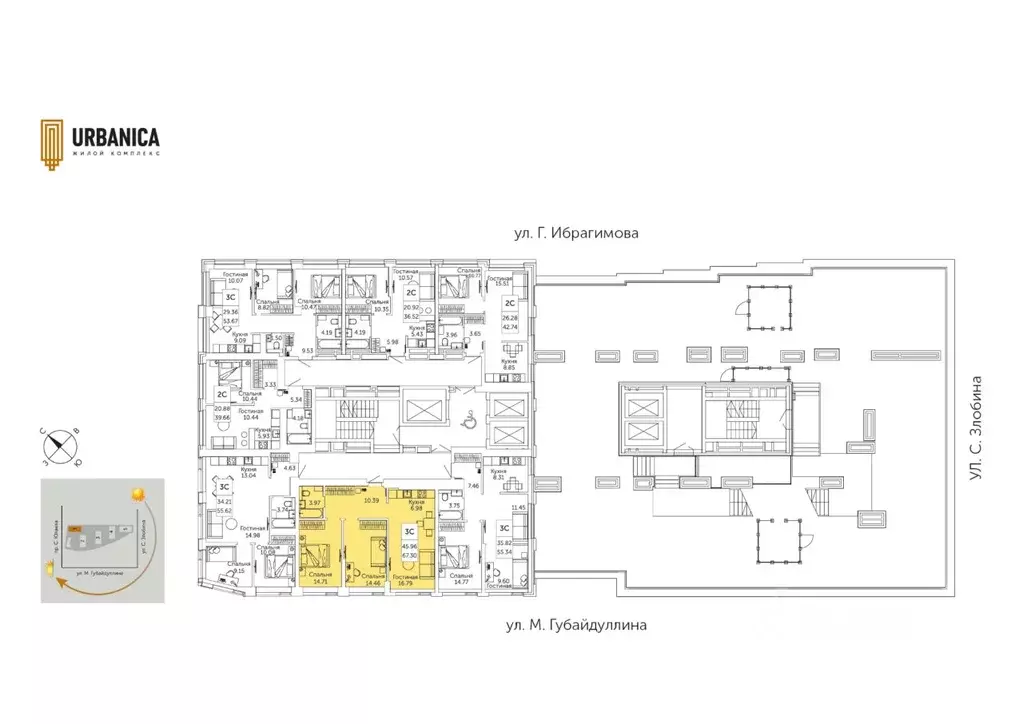 3-к кв. Башкортостан, Уфа ул. Художника Позднова, 13 (67.0 м) - Фото 2