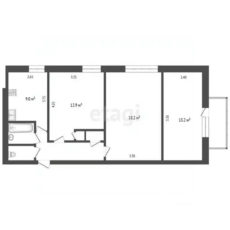 3-к кв. Ярославская область, Рыбинск ул. Герцена, 93 (63.5 м) - Фото 1
