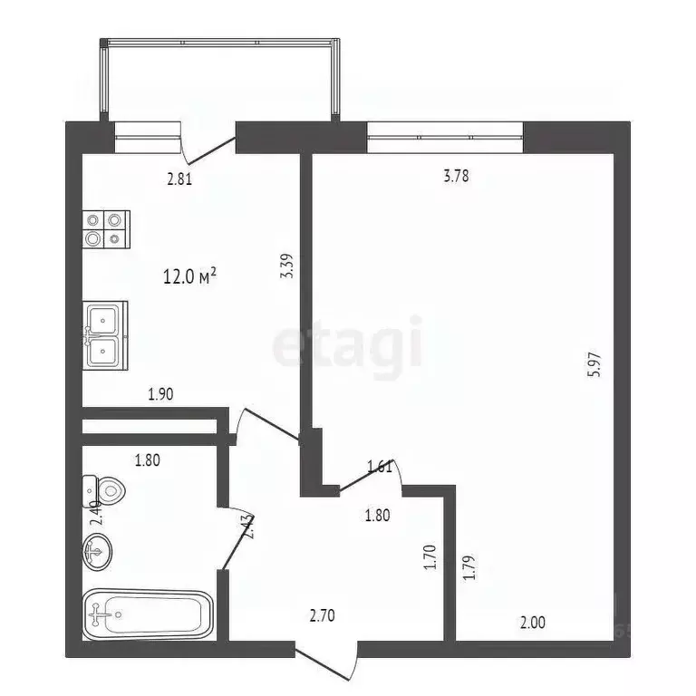 1-к кв. Краснодарский край, Анапа ул. Ивана Голубца, 147 (41.0 м) - Фото 2