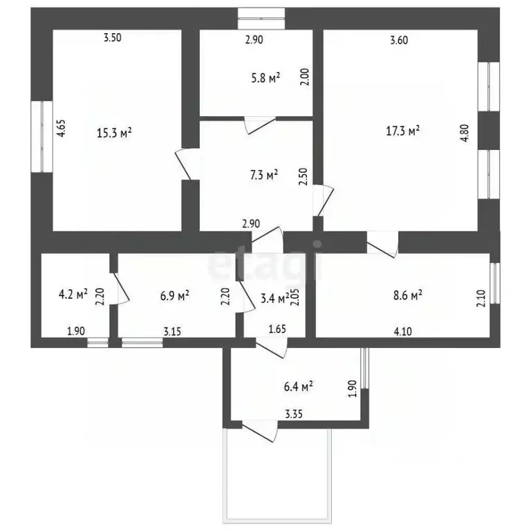 Дом в Крым, Бахчисарайский район, с. Угловое ул. Комарова, 9 (77 м) - Фото 1