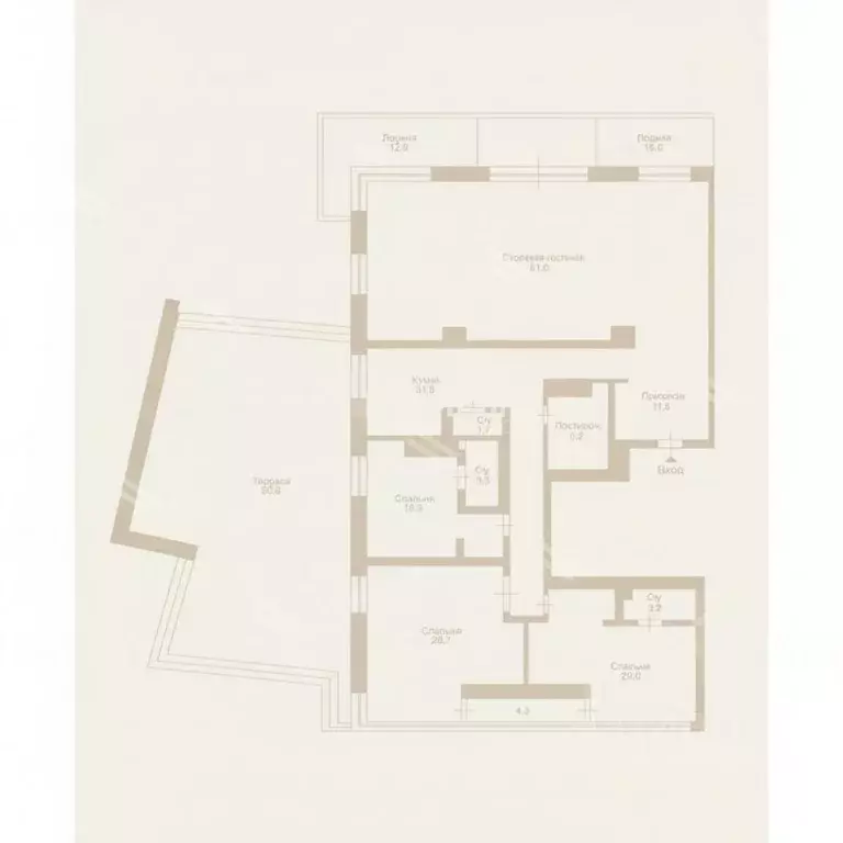 4-к кв. Москва Минская ул., 2Вк6 (201.1 м) - Фото 2