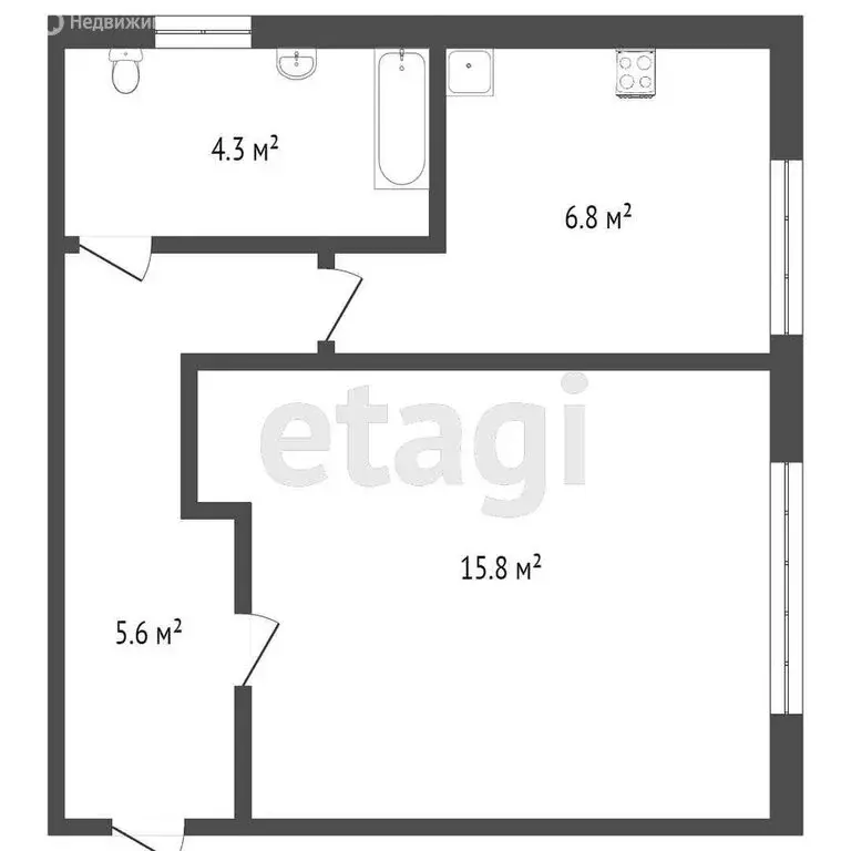 1-комнатная квартира: Тверь, улица Ерофеева, 16 (31 м) - Фото 0