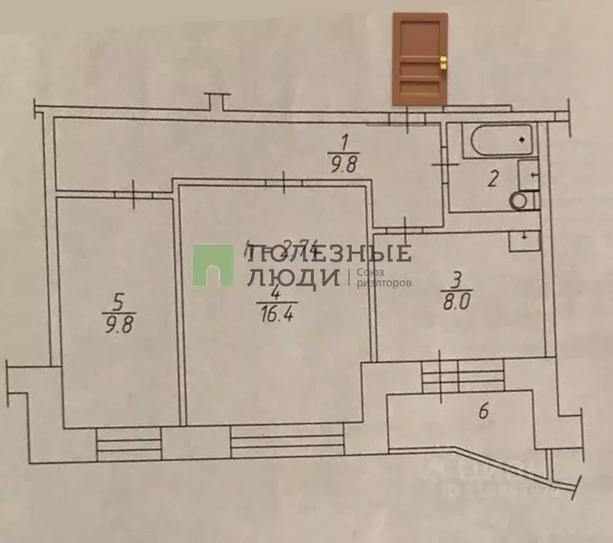 2-к кв. Красноярский край, Красноярск Взлетка мкр, ул. Батурина, 30к1 ... - Фото 1