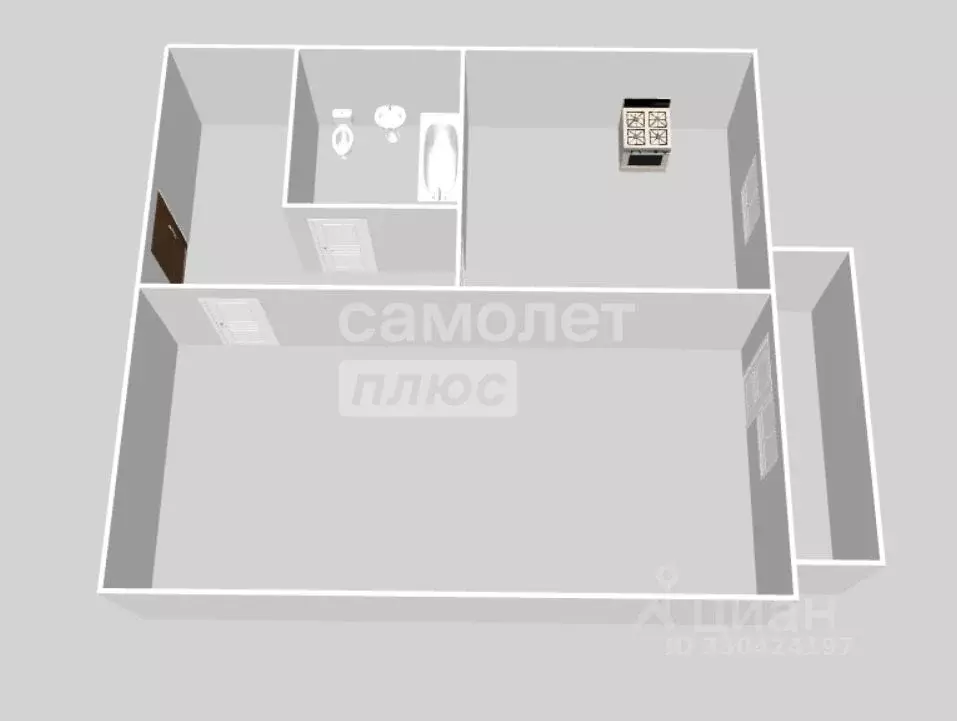 1-к кв. Ульяновская область, Ульяновск Хрустальная ул., 8А (30.0 м) - Фото 1
