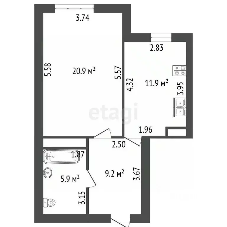 1-к кв. Санкт-Петербург Манчестерская ул., 10к2 (48.0 м) - Фото 1
