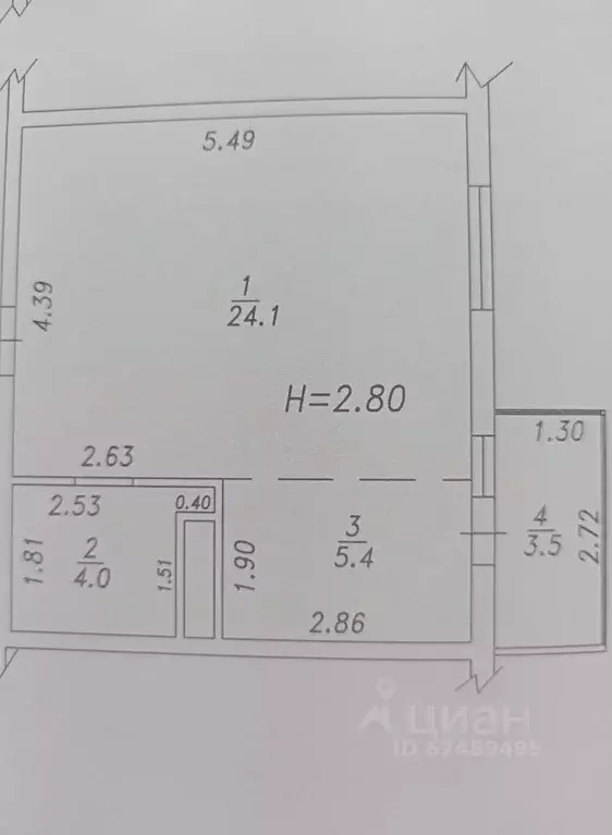 Студия Краснодарский край, Анапа Анапское ш., 6к1 (37.0 м) - Фото 2