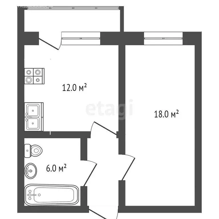 1-комнатная квартира: Псковский район, Завеличенская волость, деревня ... - Фото 1