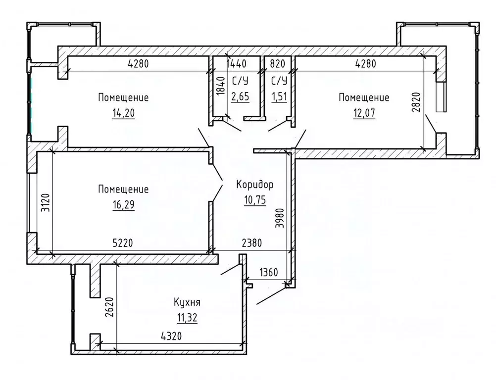 3-к кв. Кабардино-Балкария, Нальчик ул. Шогенова (75.0 м) - Фото 2