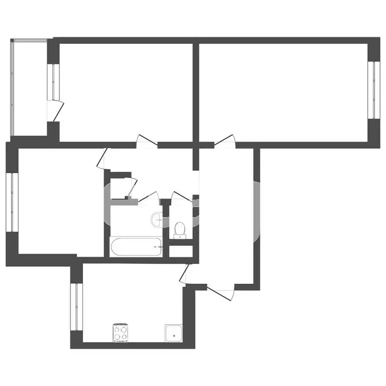 3-комнатная квартира: Белгород, улица Губкина, 21 (63 м) - Фото 1